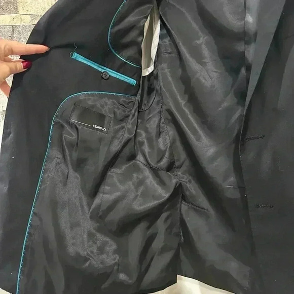 Men’s Ferrecci Black Blazer Size 40R - Picture 8 of 11